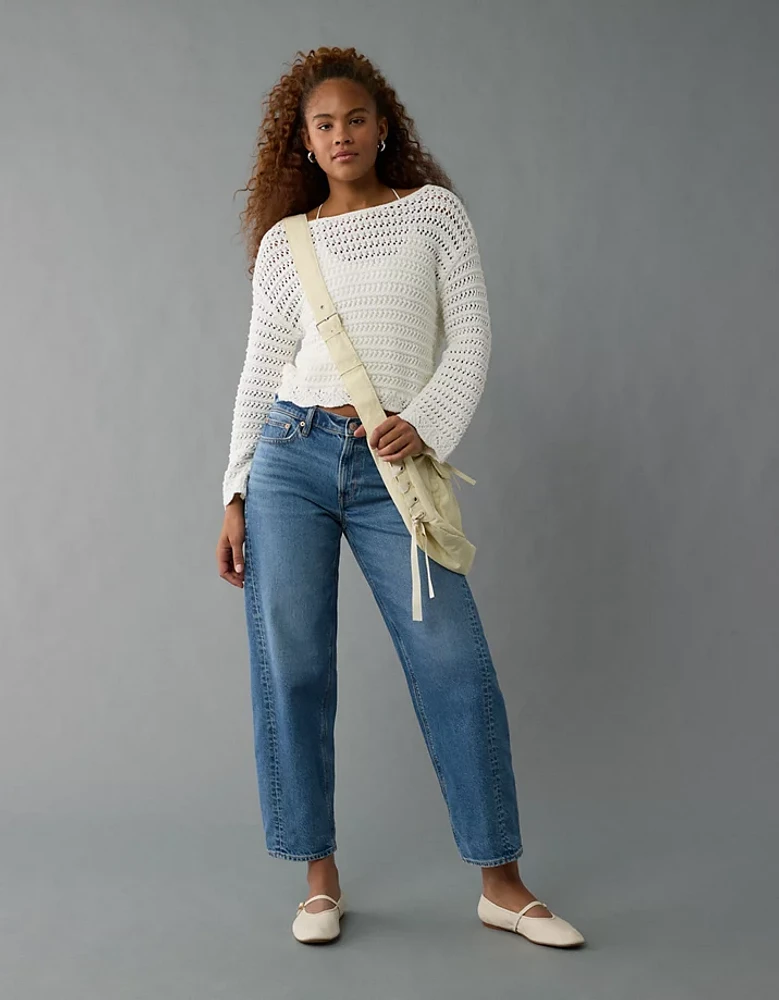 Chandail en tricot ouvert à encolure ballerine AE
