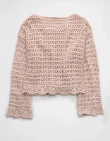 AE Ballet Neck Open Knit Sweater