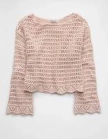 AE Ballet Neck Open Knit Sweater