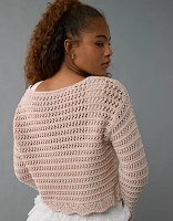 AE Ballet Neck Open Knit Sweater