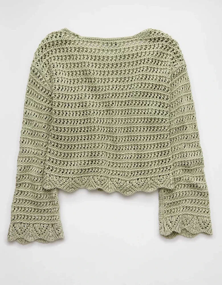 AE Ballet Neck Open Knit Sweater