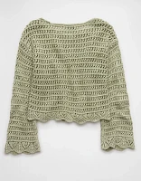 AE Ballet Neck Open Knit Sweater