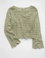 AE Ballet Neck Open Knit Sweater