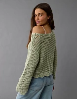 AE Ballet Neck Open Knit Sweater
