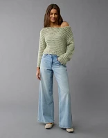 AE Ballet Neck Open Knit Sweater