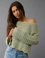 AE Ballet Neck Open Knit Sweater