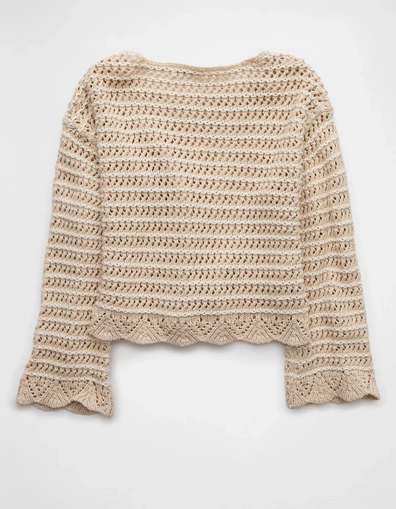 Chandail en tricot ouvert à encolure ballerine AE