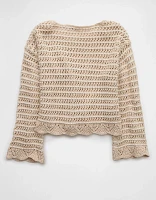 Chandail en tricot ouvert à encolure ballerine AE