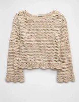 Chandail en tricot ouvert à encolure ballerine AE