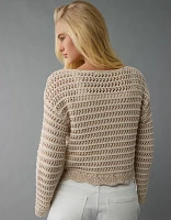 Chandail en tricot ouvert à encolure ballerine AE
