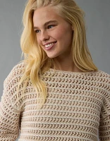 Chandail en tricot ouvert à encolure ballerine AE