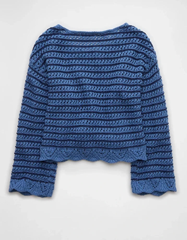 AE Ballet Neck Open Knit Sweater