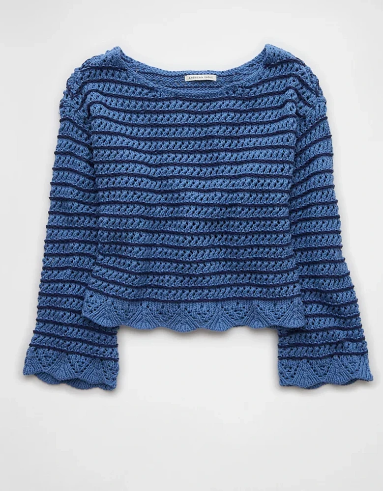 AE Ballet Neck Open Knit Sweater