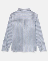 AE Weekend Vibes Linen-Blend Long-Sleeve Button-Up Shirt