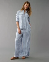 AE Weekend Vibes Linen-Blend Long-Sleeve Button-Up Shirt