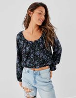 AE Lace-Up Scoop Neck Blouse
