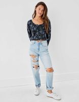 AE Lace-Up Scoop Neck Blouse