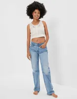 AE Cropped Button-Front Tank Top