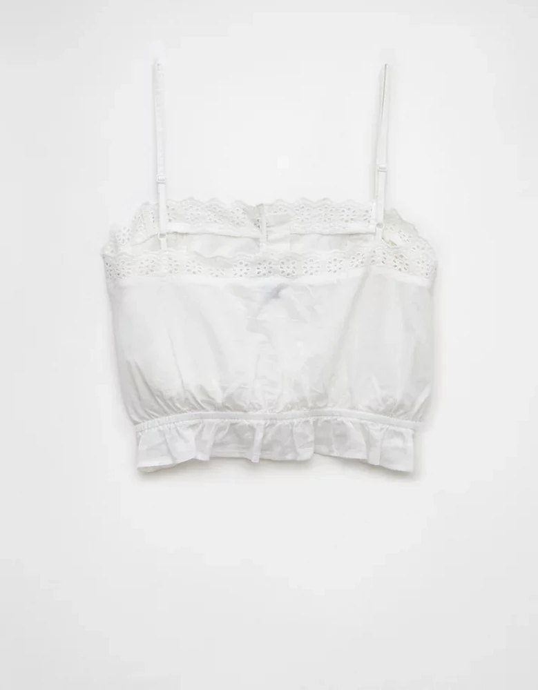Débardeur camisole en dentelle à boutons AE