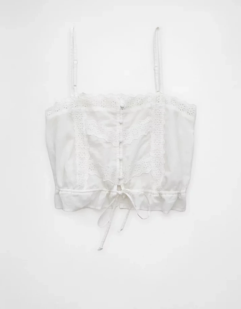 Débardeur camisole en dentelle à boutons AE
