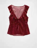 AE Ruffle Tie-Front Tank Top