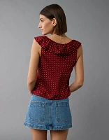 AE Ruffle Tie-Front Tank Top