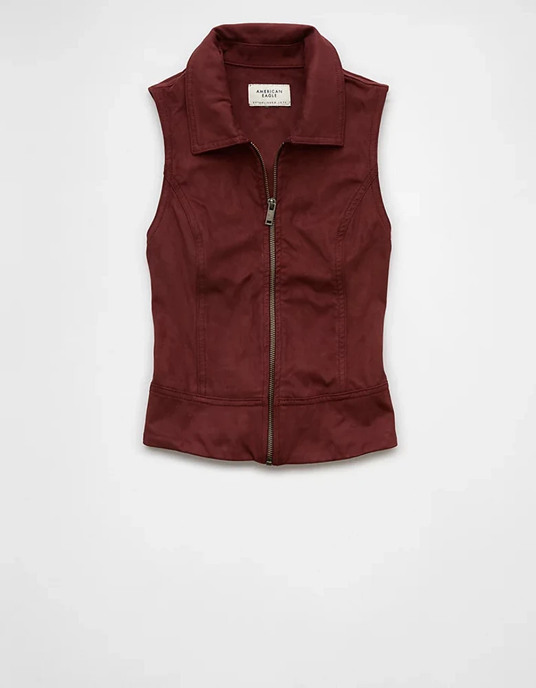 AE Sueded Zip-Up Vest