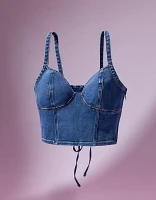 Corset court en denim Coco Gauff x AE