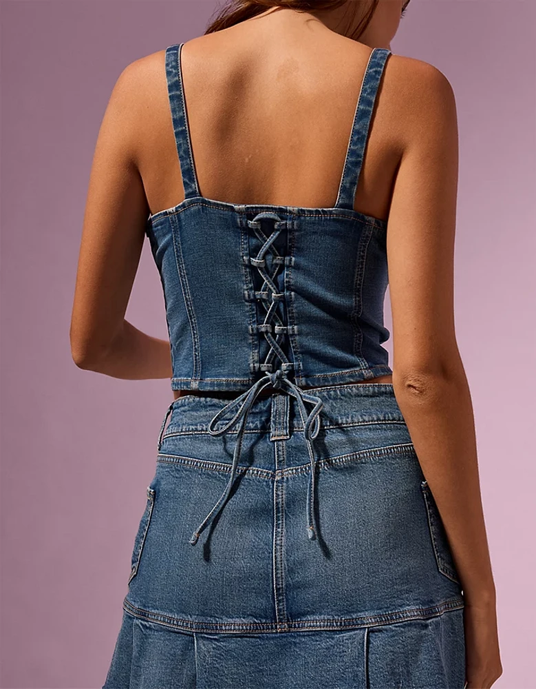 Corset court en denim Coco Gauff x AE