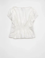 AE Cap-Sleeve Corset Blouse