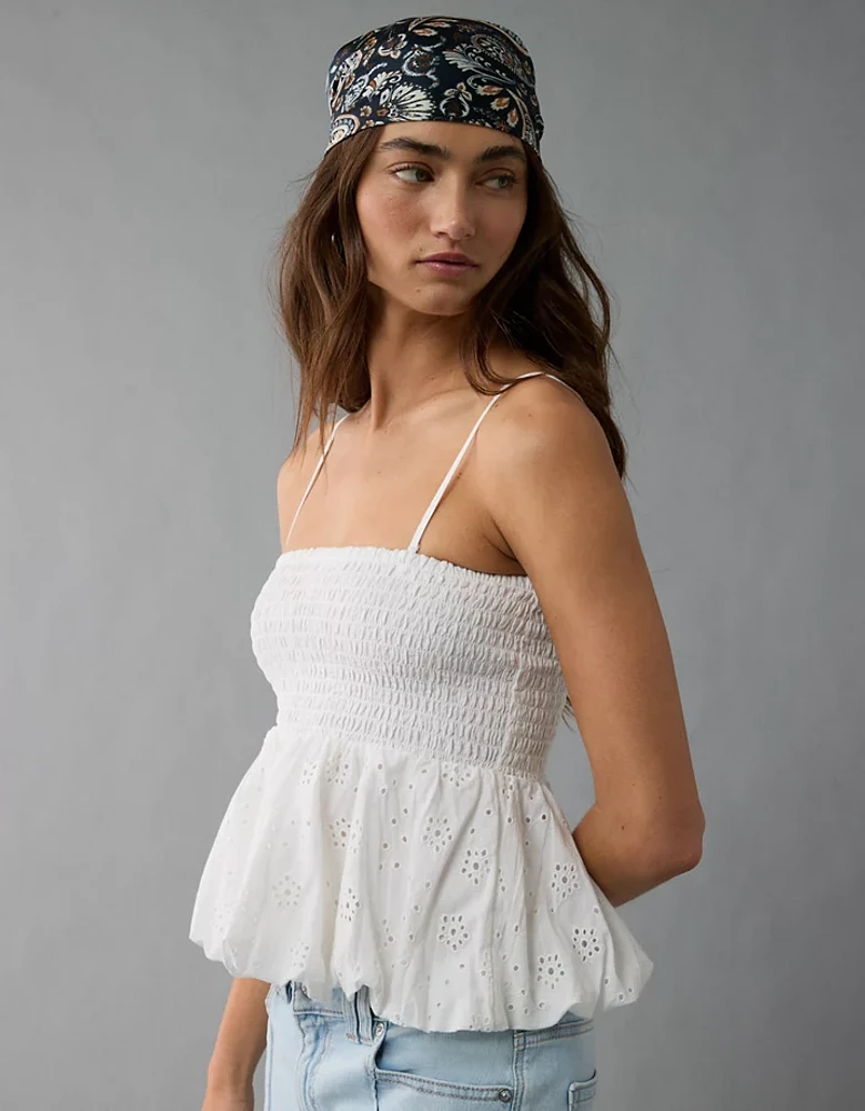 AE Eyelet Bubble Tube Top