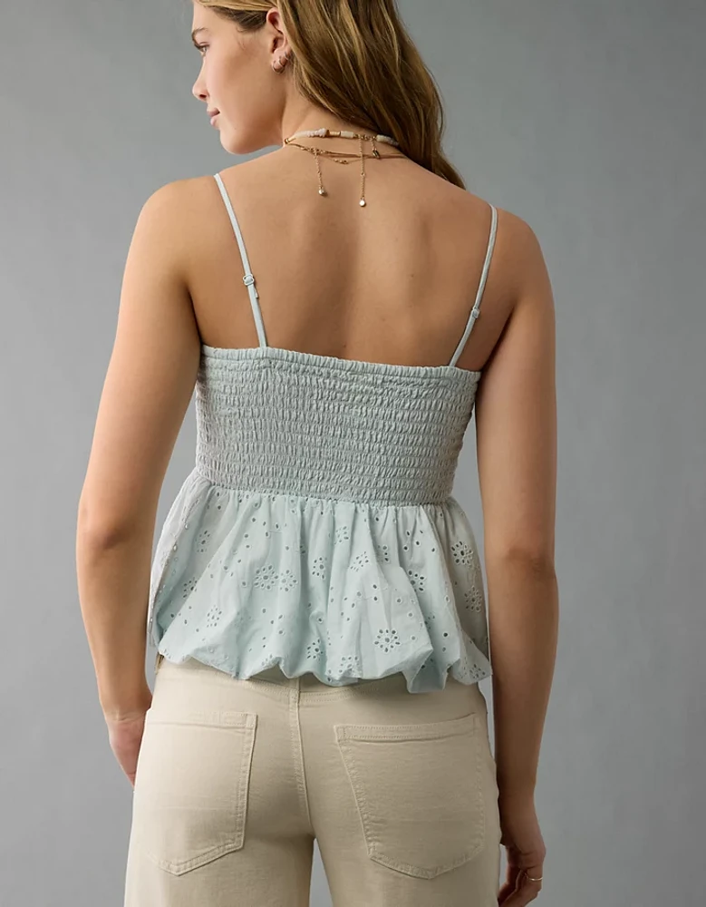 AE Eyelet Bubble Tube Top