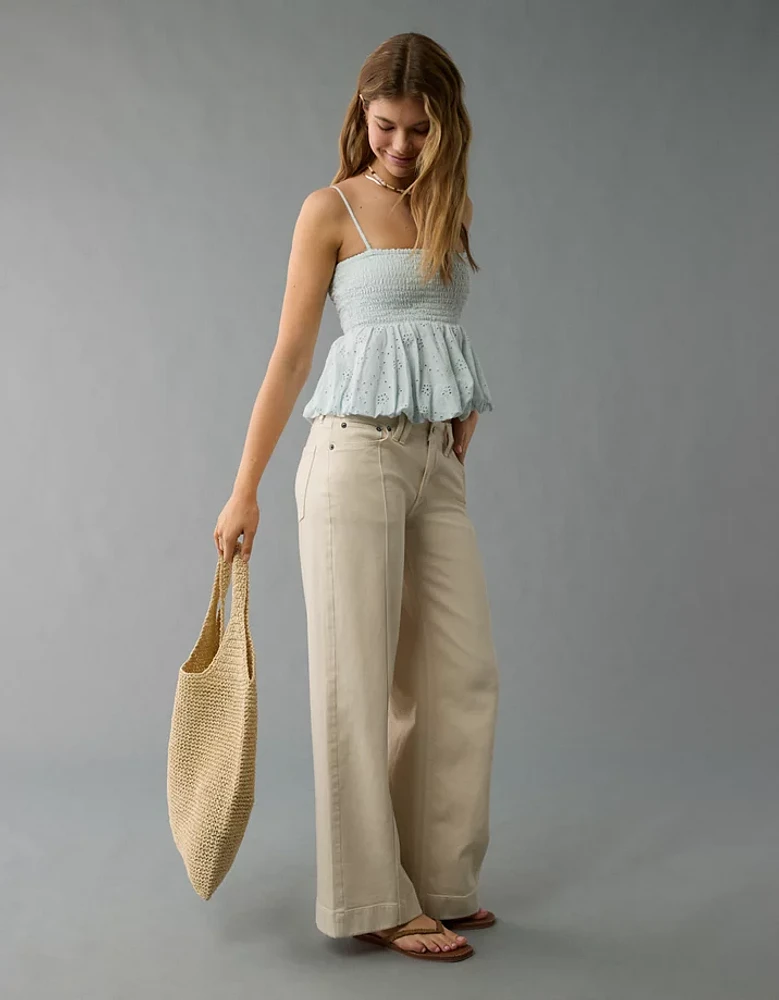 AE Eyelet Bubble Tube Top
