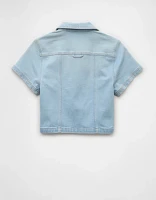 AE Denim Collared Zip-Up T-Shirt