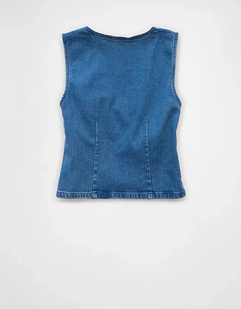 AE Denim V-Neck Tank Top