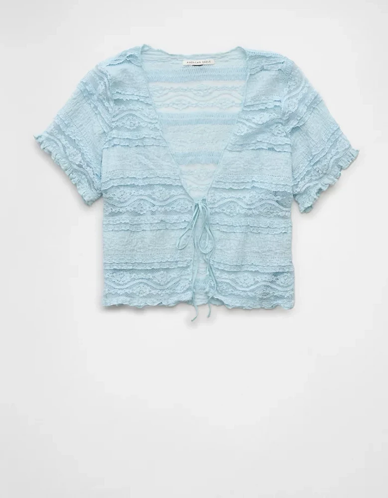 AE Tie Front Lace Shirt
