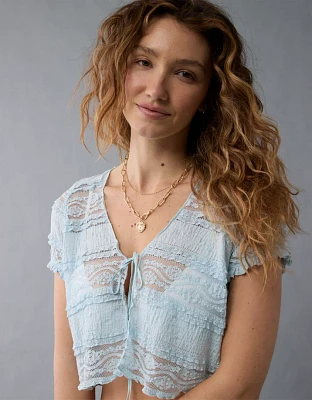 AE Tie Front Lace Shirt