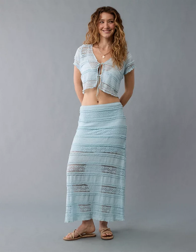 AE Tie Front Lace Shirt