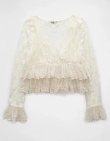 AE Lace Ruffle Blouse