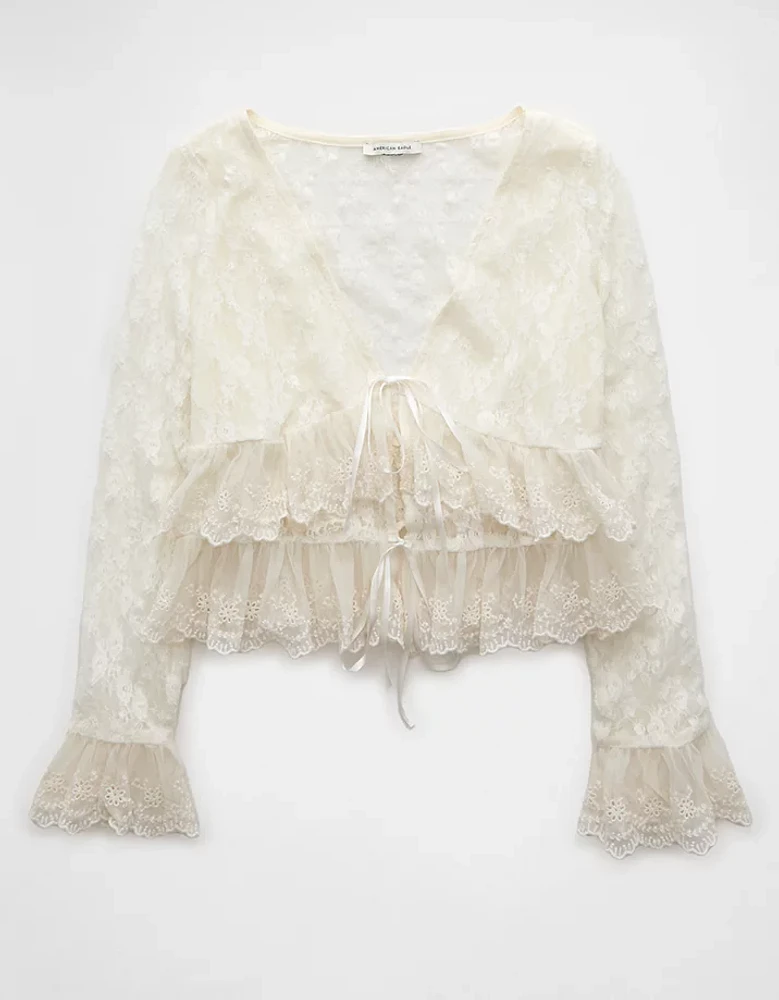 AE Lace Ruffle Blouse