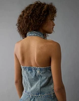 AE Collared Denim Halter Vest