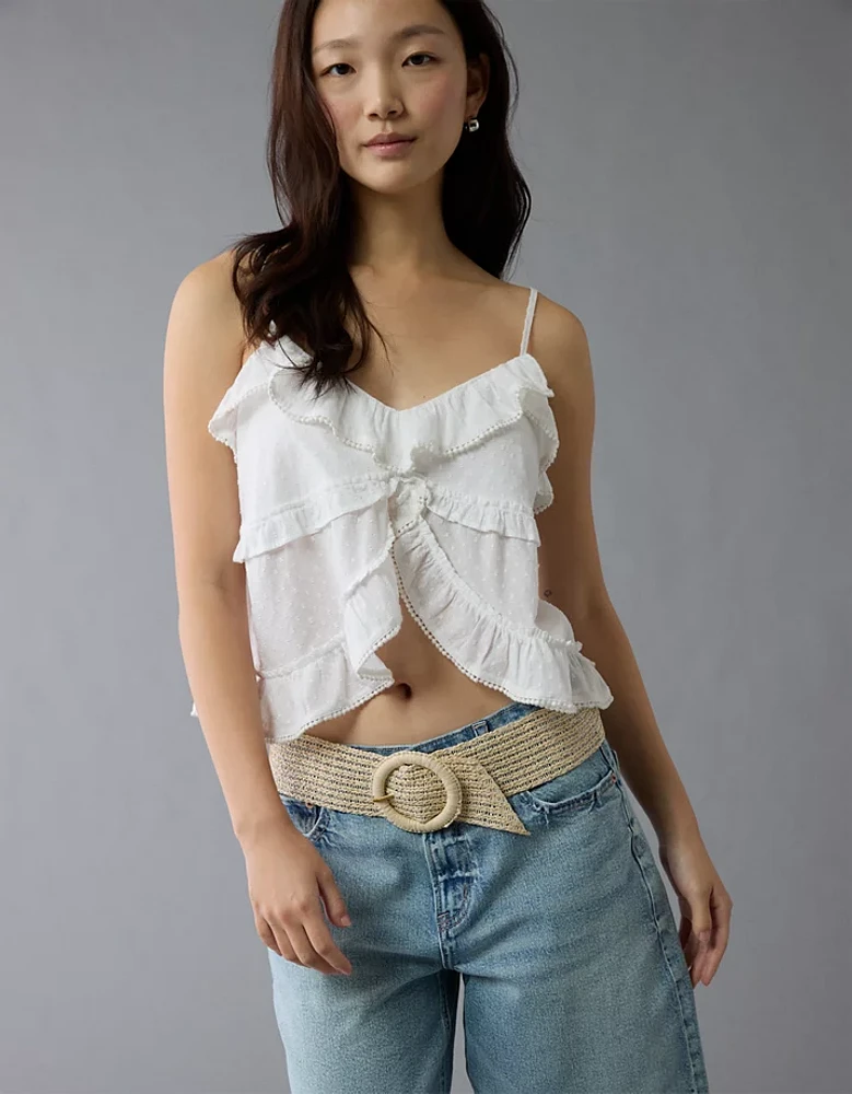 Camisole à encolure en V et volants AE