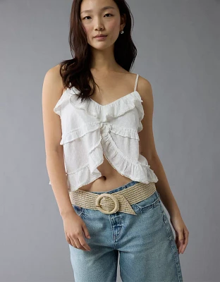 Camisole à encolure en V et volants AE