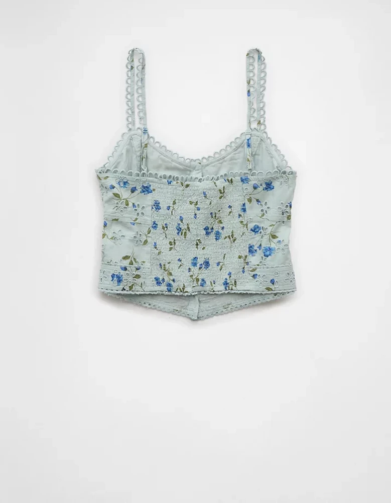 AE Button-Up Corset Tank Top