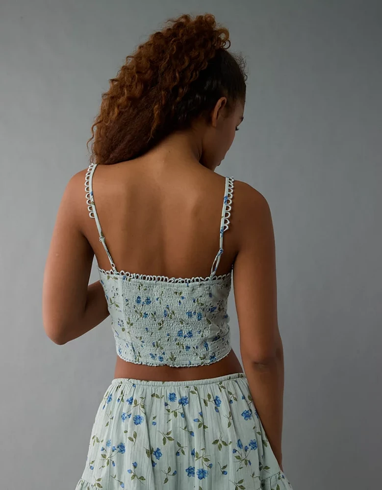 AE Button-Up Corset Tank Top