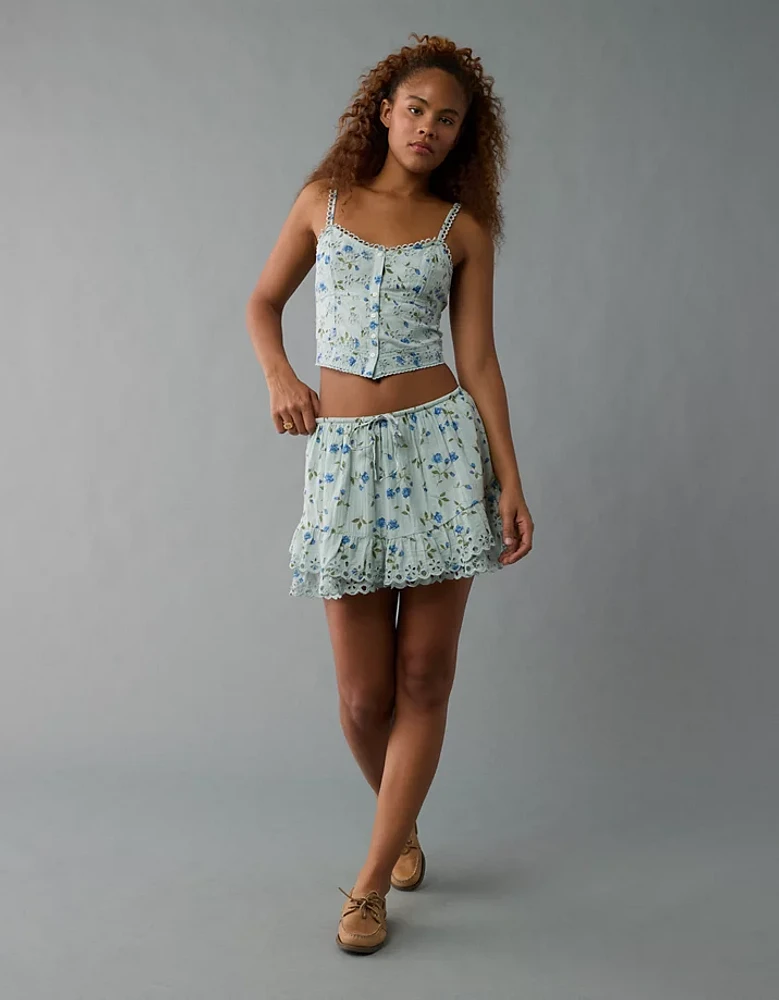 AE Button-Up Corset Tank Top