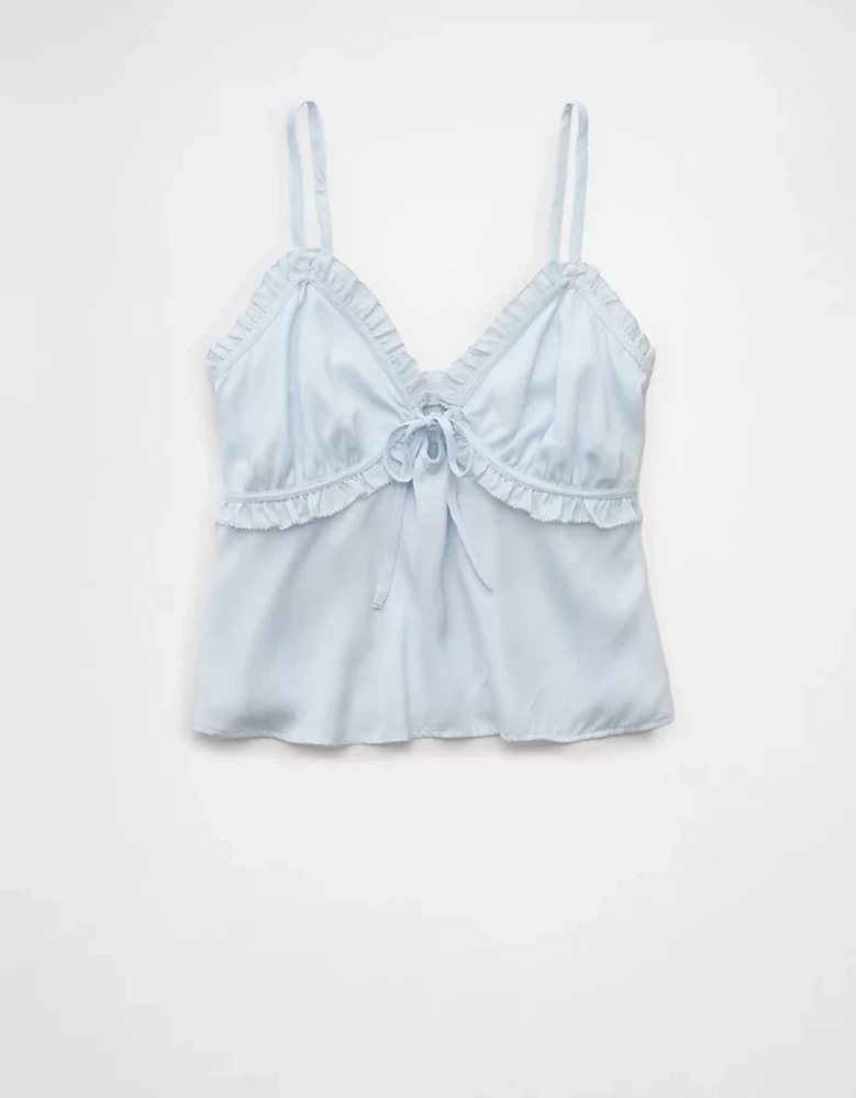 Camisole nouée à l'avant volants et encolure en V AE