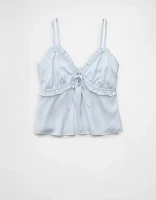 Camisole nouée à l'avant volants et encolure en V AE
