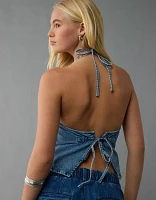 AE Denim V-Neck Halter Vest