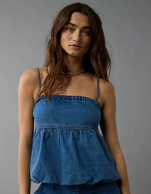 Bustier tubulaire bulle en denim AE